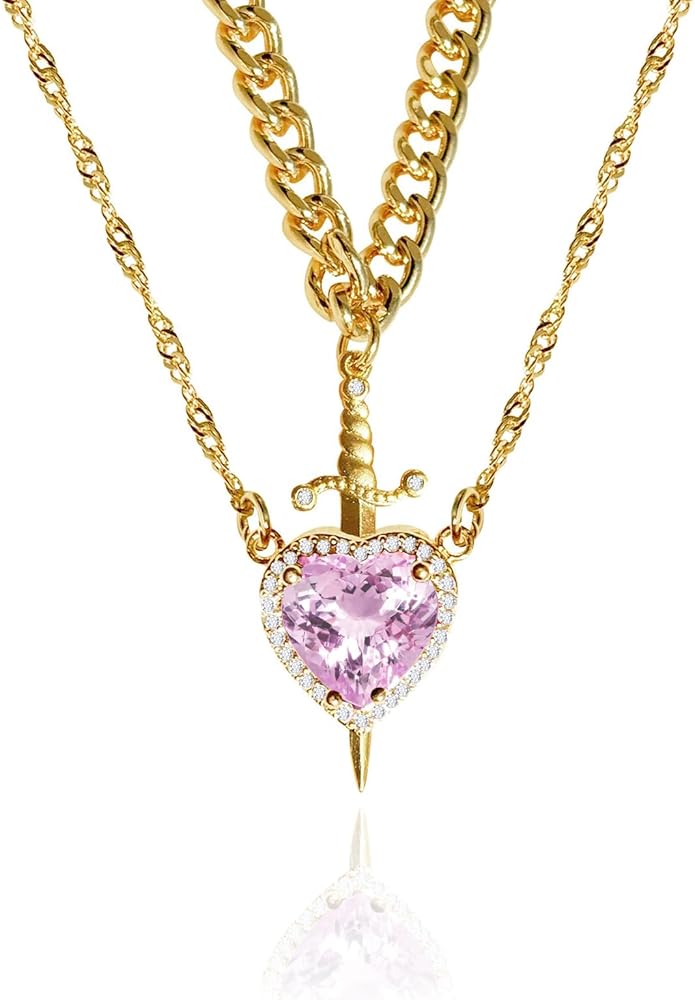 Heart & Sword Couples Necklace Set – Two Halves, One Bond