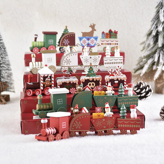 Christmas Wooden Train Set – Festive Decoration for Holiday 2025