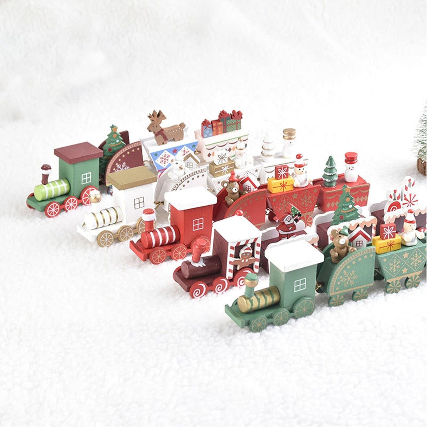Christmas Wooden Train Set – Festive Decoration for Holiday 2025