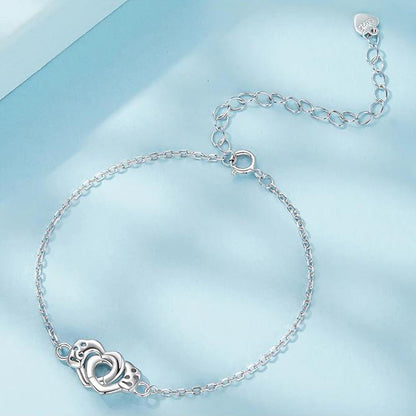 Sterling Silver Heart Handcuff Bracelet – A Symbol of Unbreakable Love