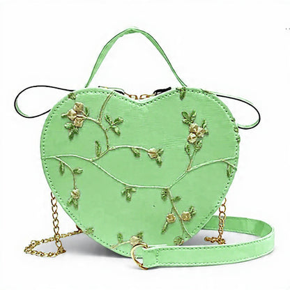 Heart-Shaped Ivy Handbag – Romantic Style Meets Everyday Elegance