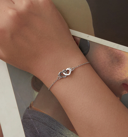 Sterling Silver Heart Handcuff Bracelet – A Symbol of Unbreakable Love